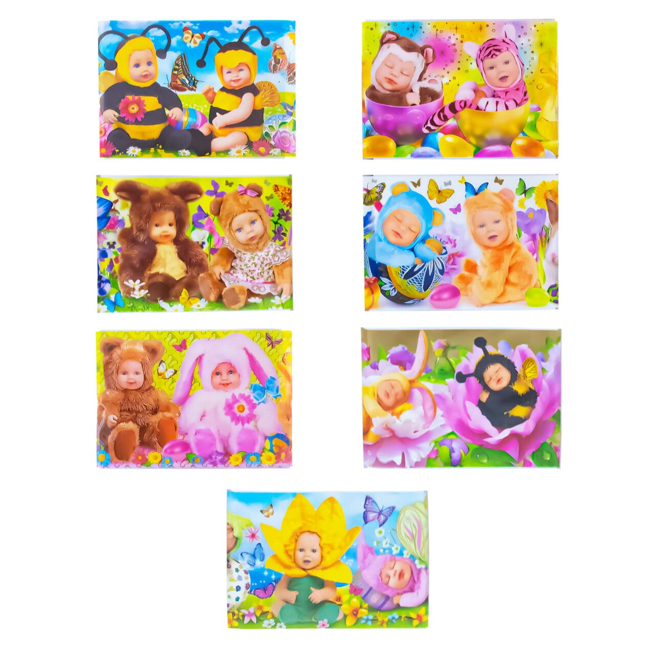 7 Babies in Animal Costumes Ukrainian Easter Egg Decorating Wraps Heat Shrink Sleeves